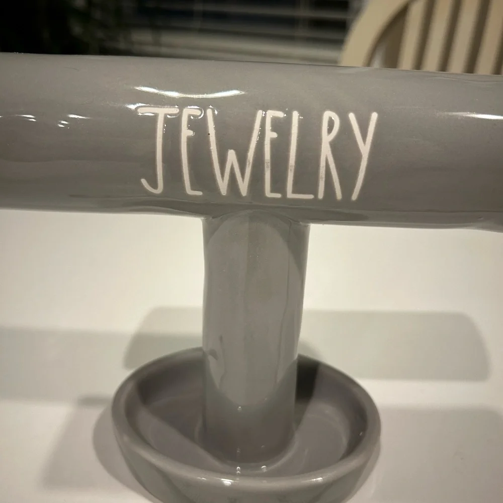 RAE DUNN GRAY CERAMIC JEWELRY HOLDER